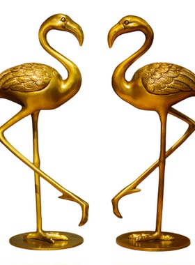 纯铜火烈鸟爱情送女友礼家居摆件