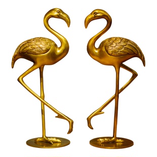 纯铜火烈鸟摆件高级感家居客厅玄关酒柜办公室招财乔迁礼物C5883