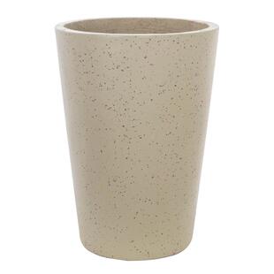 玄之祥石高深圆筒水泥花盆镁泥圆锥简约大号落地绿植水磨石花岗岩