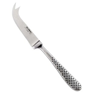 GLOBAL日本进口具良治防粘奶酪刀锯齿尖角干酪刀不锈钢西餐刀具