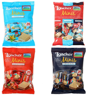 意大利进口Loacker莱家威化饼干零食巧克力榛子夹心独立包装200g