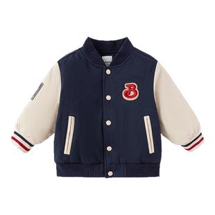 巴拉巴拉儿童羽绒服男童棒球服中大童立领外套2025冬季新款童装潮