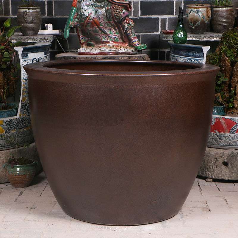 景德镇陶瓷大水缸养鱼缸仿古老缸荷花睡莲花盆风水古法客厅招财缸