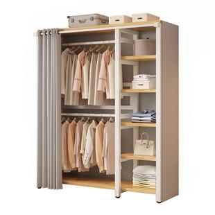 衣帽架落地卧室家用防尘衣柜简易挂衣架金属衣帽间架子置物架一体