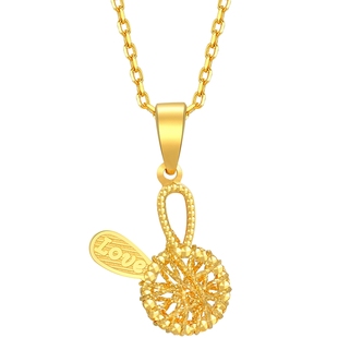 金至尊LOVE兔子小克重黄金吊坠女999足金挂坠首饰表白礼物送女友