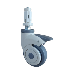 3寸4寸m12丝全塑医用轮治疗车轮婴儿床轮推车静音万向带刹车脚轮