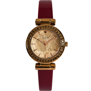 正品julius聚利时韩版夜光女表六芒星镜面水钻皮带OL时尚石英手表