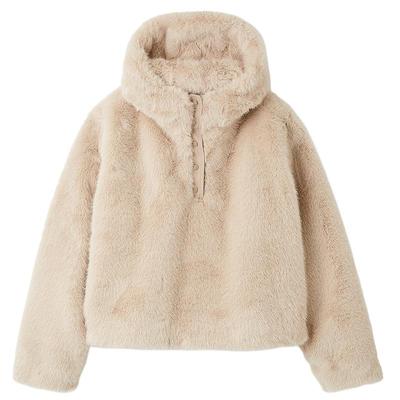 LILYBROWN仿毛半拉链连帽外套