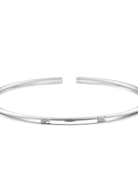 原创999银手镯女纯银小篆字文艺