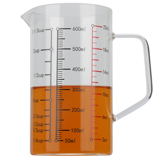 带刻度玻璃量杯家用烘培 耐热计量烧杯奶茶牛奶量水杯500ml可加热