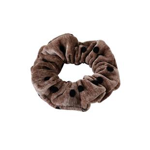 秋冬韩国亲肤丝绒波点小肠发圈头绳女高弹力不伤发皮筋高马尾发绳