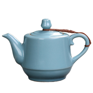 汝窑茶壶过滤网内置陶瓷大号开片可养单壶茶具红茶泡茶器配干泡盘