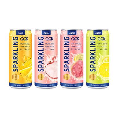 27000 GCK进口菠萝荔枝柠檬芭乐气泡果汁汽水饮料0脂320ml*12罐
