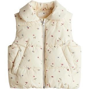 HM童装儿童女童冬季印花棉背心1269270