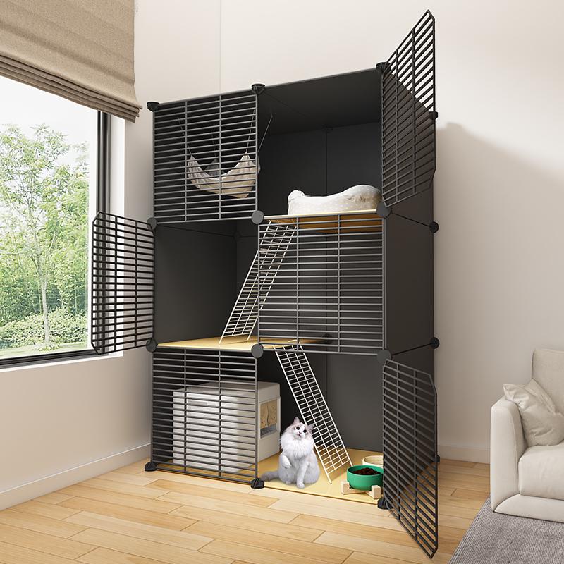 猫笼子家用室内猫厕所一体猫砂盆自由组装猫咪猫屋宠物笼子猫别墅