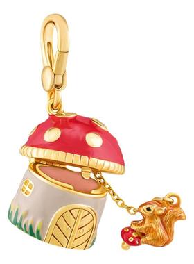 蘑菇屋松鼠可打开吊坠项链