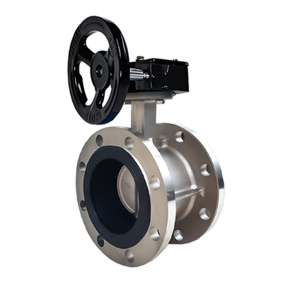 304不锈钢系列涡轮法兰手柄对夹蝶阀手动阀软密封四氟乙丙板快装