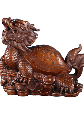 紫铜金钱龙头龟龙龟摆件家居办公室桌面装饰品开业乔迁礼品