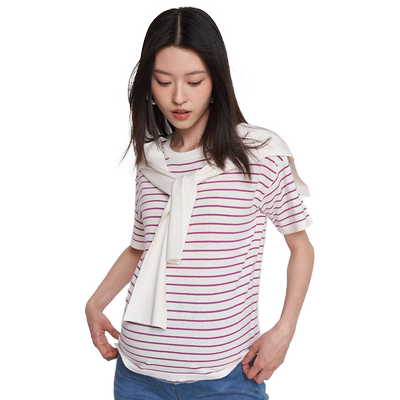 SELLYNEAR条纹披肩装饰条纹衫