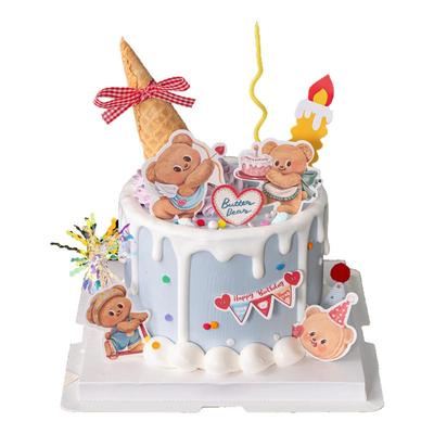 黄油小熊脆皮甜筒蛋糕装饰插件