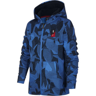 Nike/耐克正品当季新款欧文童全长拉链休闲运动篮球连帽衫AR8515