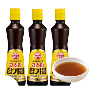 韩国进口不倒翁芝麻油纯正香油麻油火锅蘸料纯香小磨油碟蘸料拌面