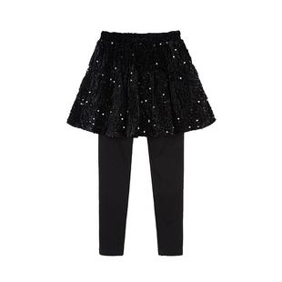 富罗迷女童裙裤2025冬季新款青少年洋气好看女孩加厚一体打底裤裙