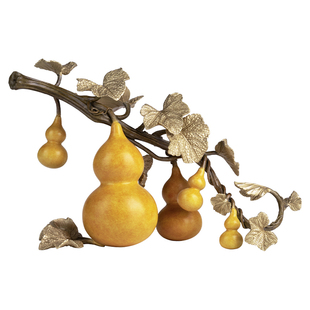 铜师傅《五福盈门》客厅桌面铜葫芦摆件 家居装饰工艺品 乔迁礼物