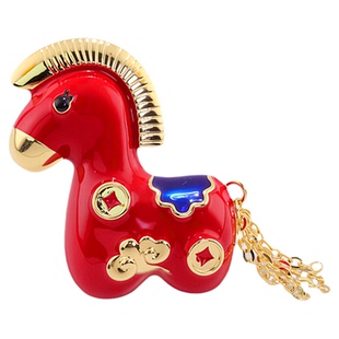 红色小马胸针女高级感奢华精致可爱胸花小众设计秋冬大衣别针配饰