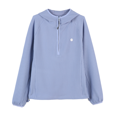 CLOUDSPACE【轻感肌理】轻量凹凸格半拉链连帽卫衣2026春季上衣女