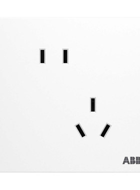 纯平无框开关插座ABB五孔86型