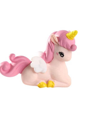 微景观新款可爱带翅膀独角兽摆件