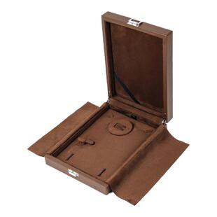 高级羊皮首饰盒钻石彩宝盒玉器古法金项链手镯木盒大容量珠宝收纳