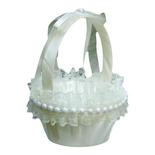 结婚花篮花童撒花瓣手提篮欧式蕾丝编织篮子婚庆用品儿童舞蹈篮子