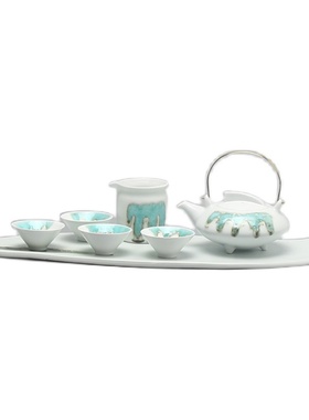 新中式风陶瓷招待室摆件茶壶