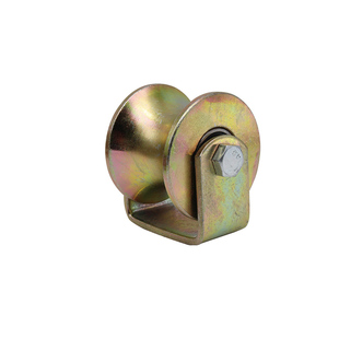 脚轮彩钢推拉大门角铁滑轮轨道轮子槽轮V/U/HT型钢丝绳轴承导轨轮