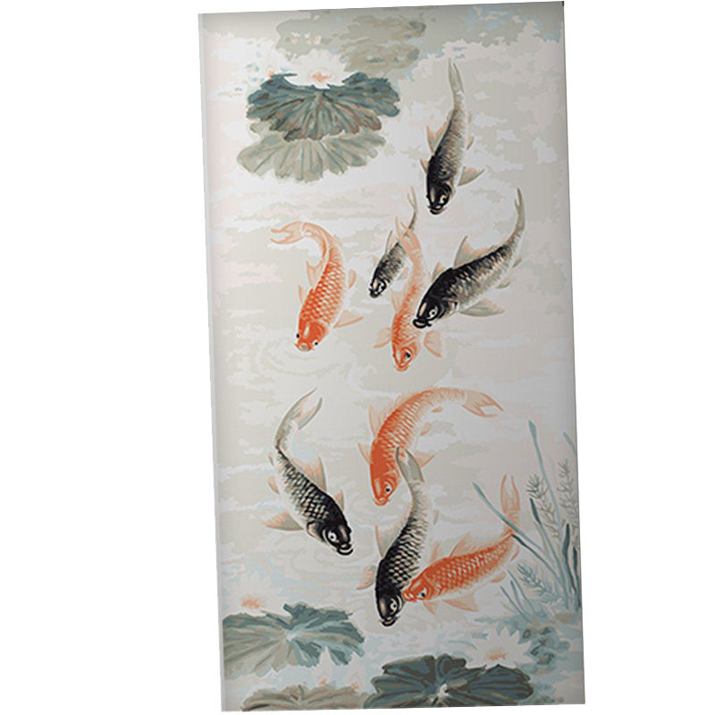 diy数字油画油彩画填色九鱼聚财