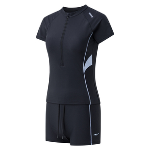 鸿星尔克分体短袖泳衣女新款微胖保守遮肚显瘦温泉游泳馆成人泳装