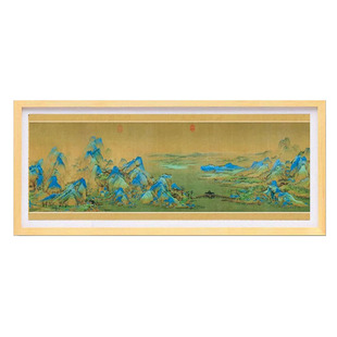 千里江山图拼图框1000片98*34相框挂墙高档实木简约铝合金画框