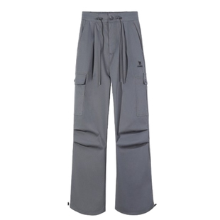 骆驼降落伞工装裤运动长裤女秋春季高腰垂感美式束脚阔腿伞兵裤夏