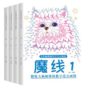 专注力注意力训练 数字连点画线走迷宫的书 益智思维游戏画本涂鸦填色小学生儿童5-6-8-9-10岁幼儿园宝宝孩子数独控笔魔法连线条书
