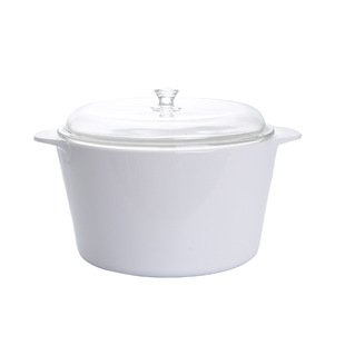 法国进口乐美雅白晶锅明火玻璃锅钢化耐热玻璃汤锅炖锅砂锅煲汤3L