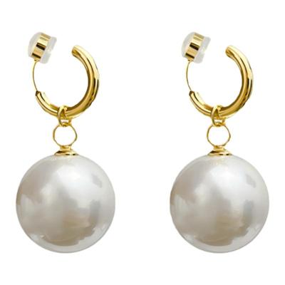 【一款两戴】硅胶素圈大珍珠耳坠