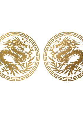 龙形图案贴纸贴坏可补镂空背胶
