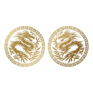 龙形图案贴纸贴坏可补镂空背胶