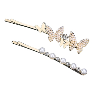 CAROMAY不对称蝴蝶发夹女两件套个性气质夹子ins网红边夹2025新款