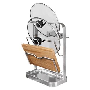 304不锈钢锅盖架子免打孔厨房置物架壁挂多功能放砧板菜板收纳架