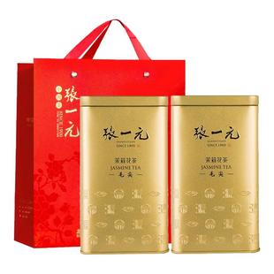 张一元茶叶新茶特种浓香茉莉花茶八窨毛尖金桶400g( 200g*2罐）