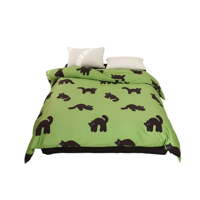 抹茶小黑原创设计长绒棉被套贡缎