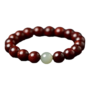 小叶紫檀手串女男猛犸蜜蜡单珠玉石散珠绿松石珠子配饰和田玉手链